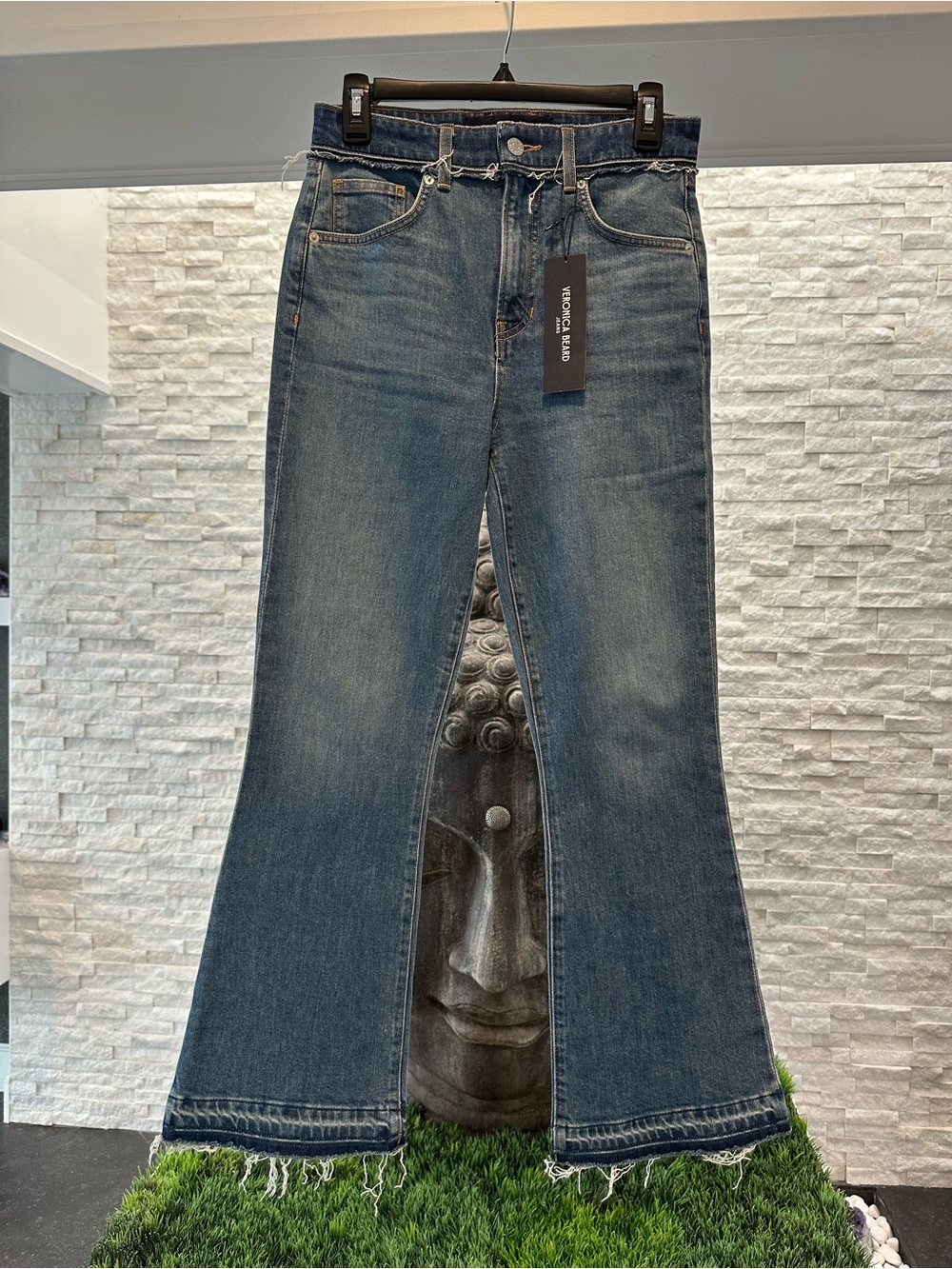 NWT Veronica Beard High Rise Carson Ankle Wanderer Undone Jeans Size 27 - Picture 3 of 8